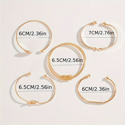 Amelise | Women's minimalist bracelet set with shiny geometry | Gold