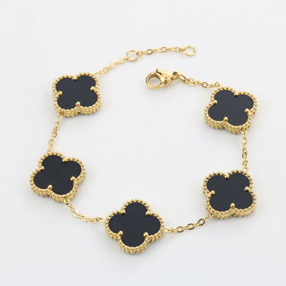 Aurelia | Luxury ladies clover bracelet | Black