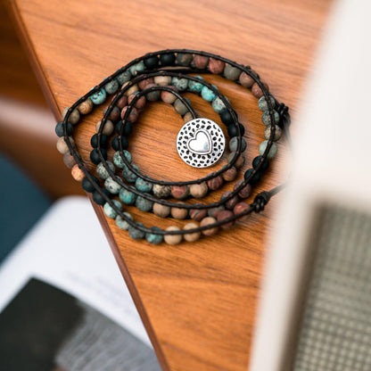 Aureova | Women's Spiritual Wrap Bracelet | Silver